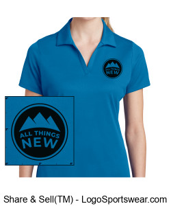Ladies Blue Collared shirt Design Zoom